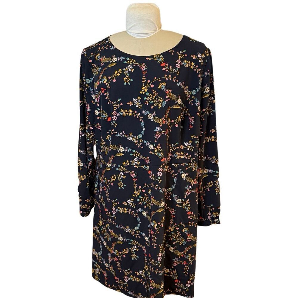 LOFT Dark Floral Dress Plus Sz. 18 - Picture 2 of 8